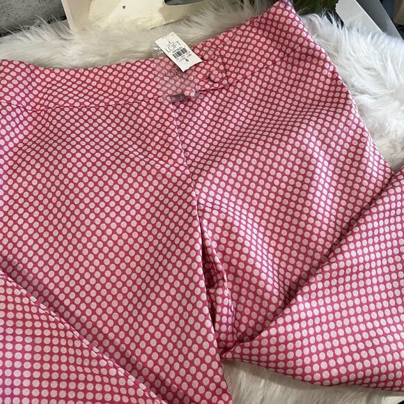 NEW Ann Taylor Loft Retro Preppy Polka Dot Straight Leg Pedal Pusher Capri Pants - Picture 4 of 14